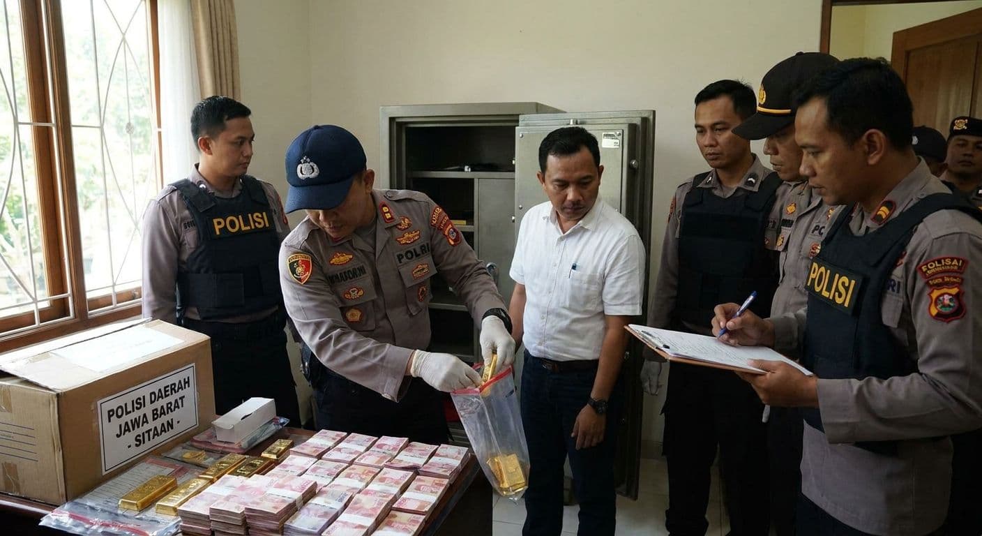 Polisi Sita Emas 74 Kg dan Uang Miliaran di Sentul