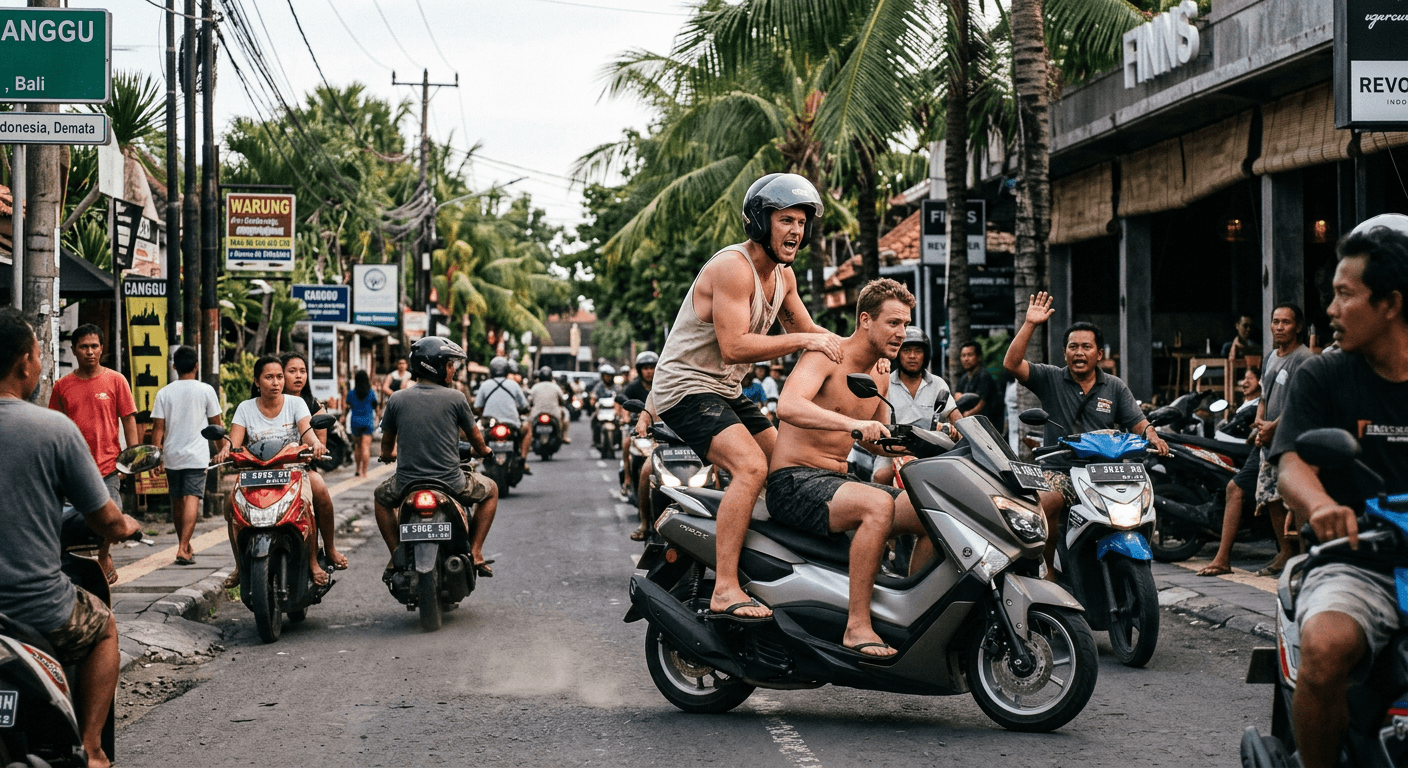 Viral Banget! Aksi Pemotor Miting Pengemudi di Canggu Bikin Netizen Heboh!