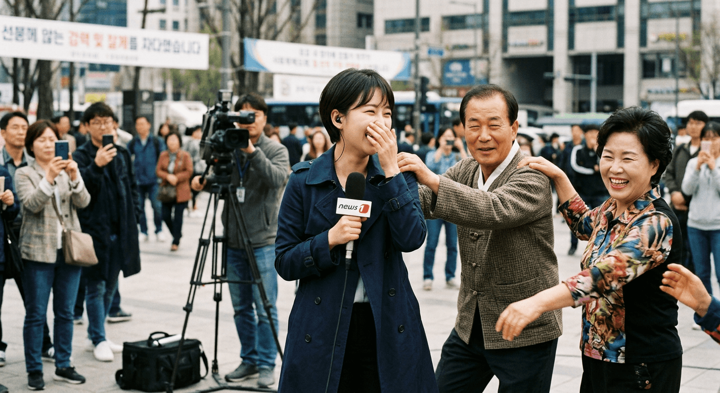 Momen Lucu Reporter Korea Diusili Saat Live TV