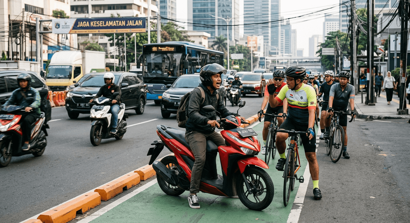 Aksi Pemotor Nyeleneh di Jakarta Bikin Netizen Geger!