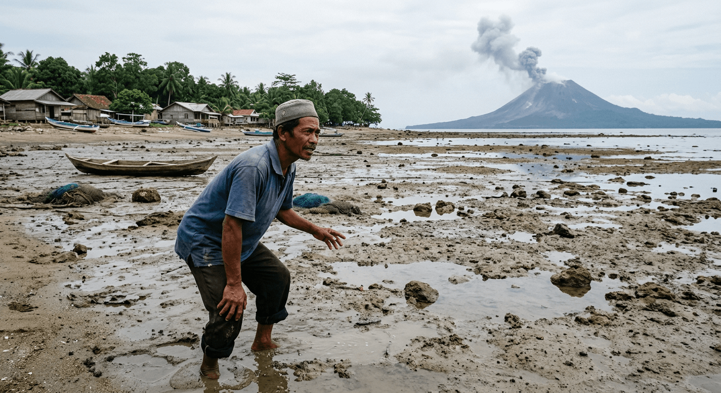 Viral! Fenomena Air Laut Surut di Pesisir Terkait Erupsi Gunung Anak Krakatau
