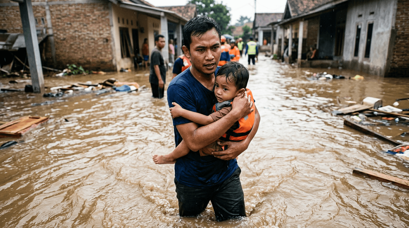 Viral! Aksi Heroik Selamatkan Warga dari Banjir Bandang di Bogor
