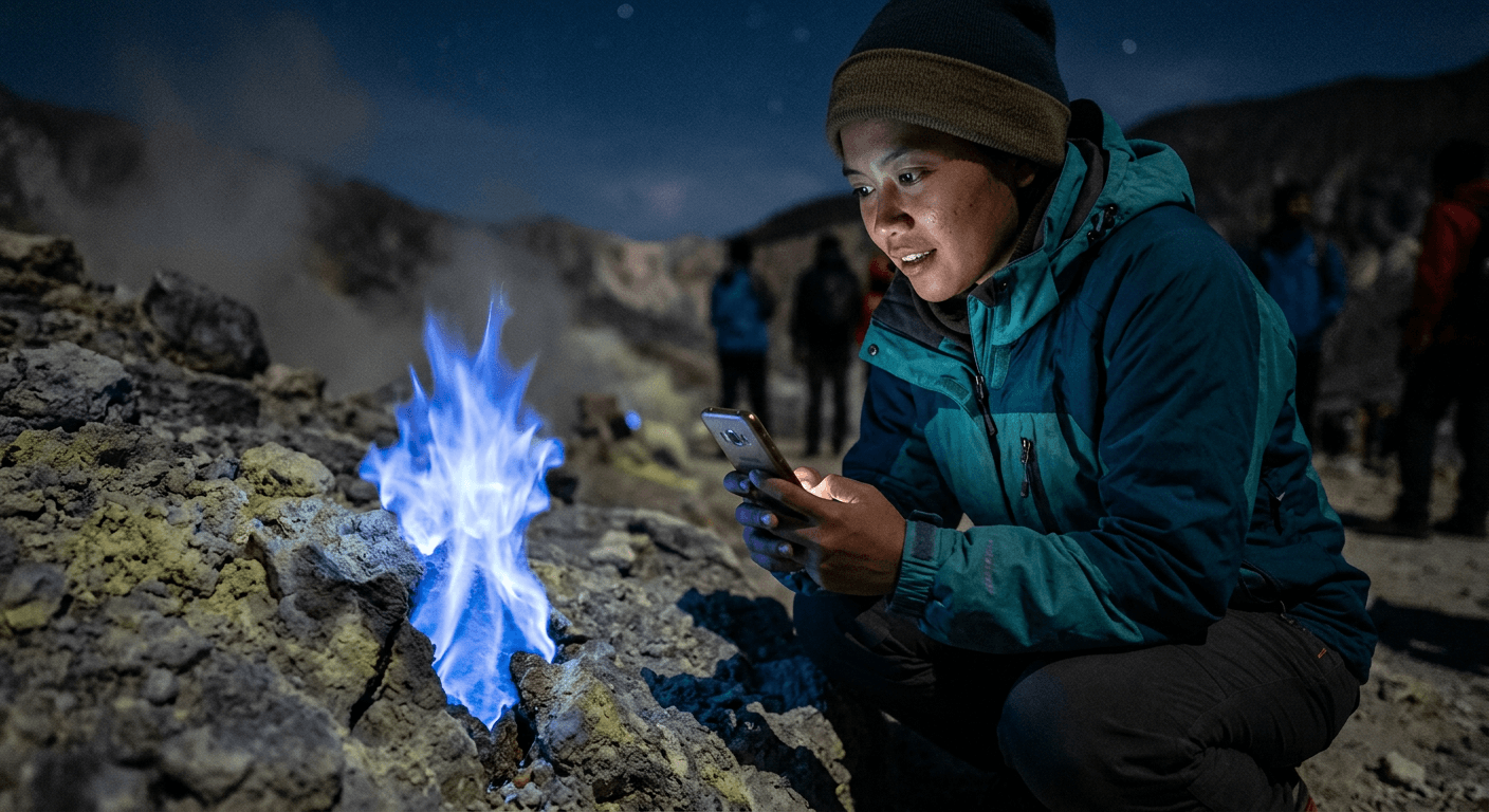 Fenomena Api Biru di Gunung Papandayan Jadi Sorotan Media Sosial Hari Ini