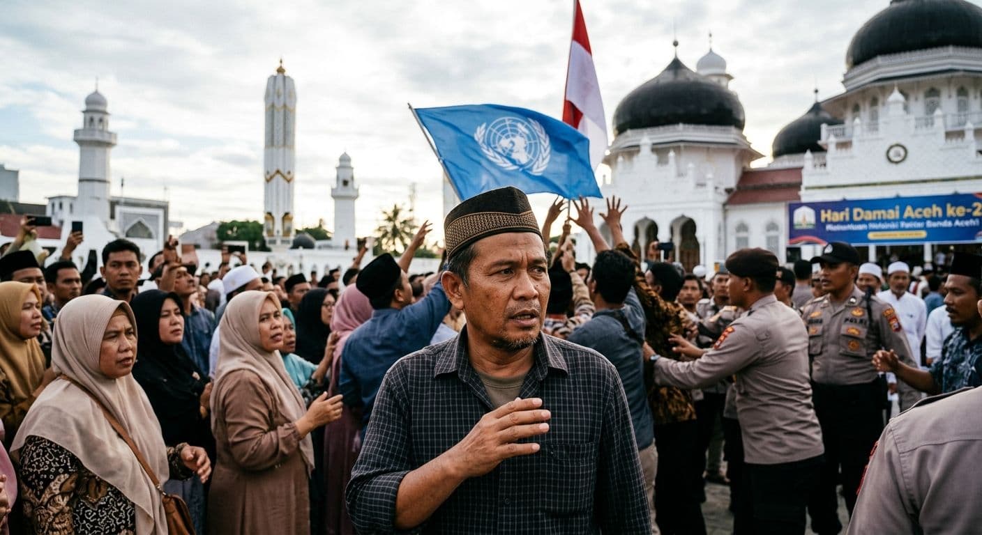 Viral Heboh Pengibaran Bendera PBB di Aceh