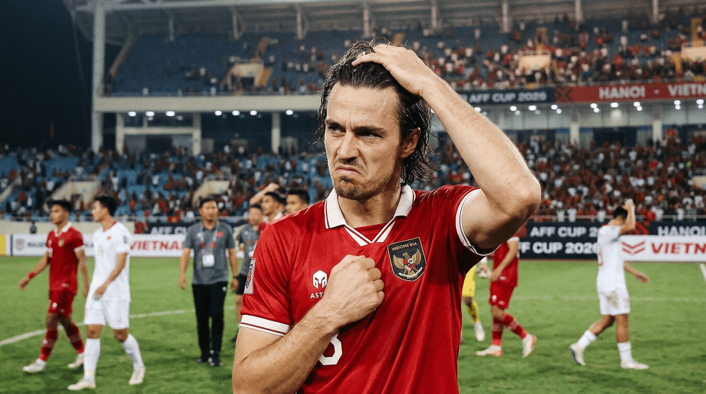 Ekspresi Dongkol Thom Haye Usai Laga Indonesia vs Vietnam
