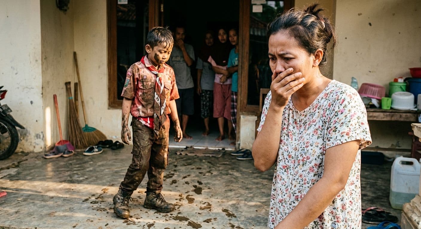 Geger Ibu Ini Ngamuk Anak Pulang Pramuka Penuh Lumpur