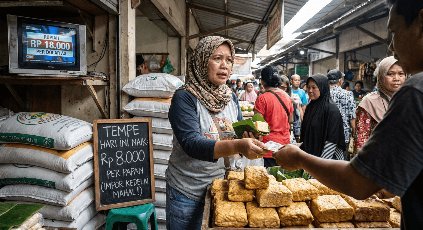 Rupiah Tembus Rp18.000 per Dolar AS: Dampak ke Harga Tempe