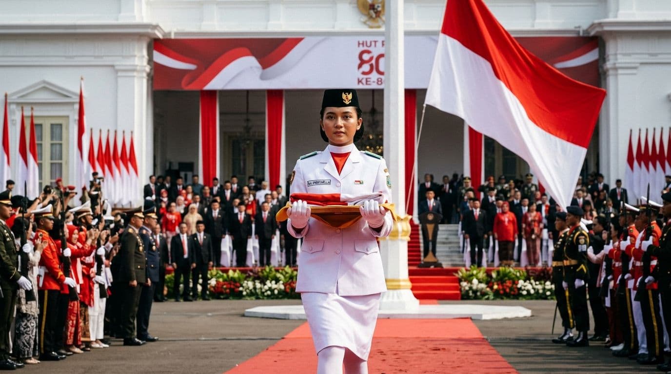 Sosok Pembawa Baki Upacara HUT RI Ke-80 yang Viral