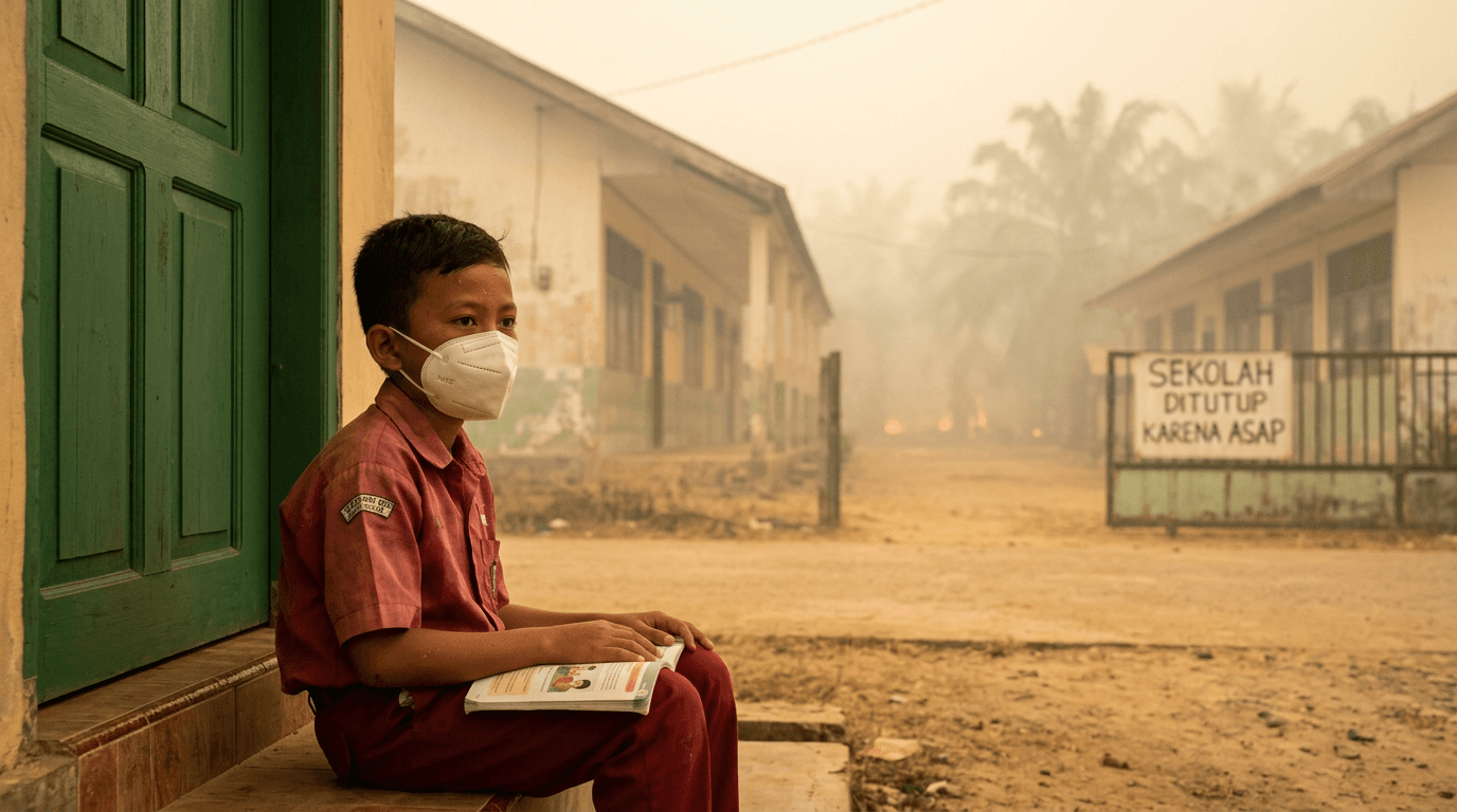 Sekolah Ditutup Akibat Kebakaran Hutan di Indonesia