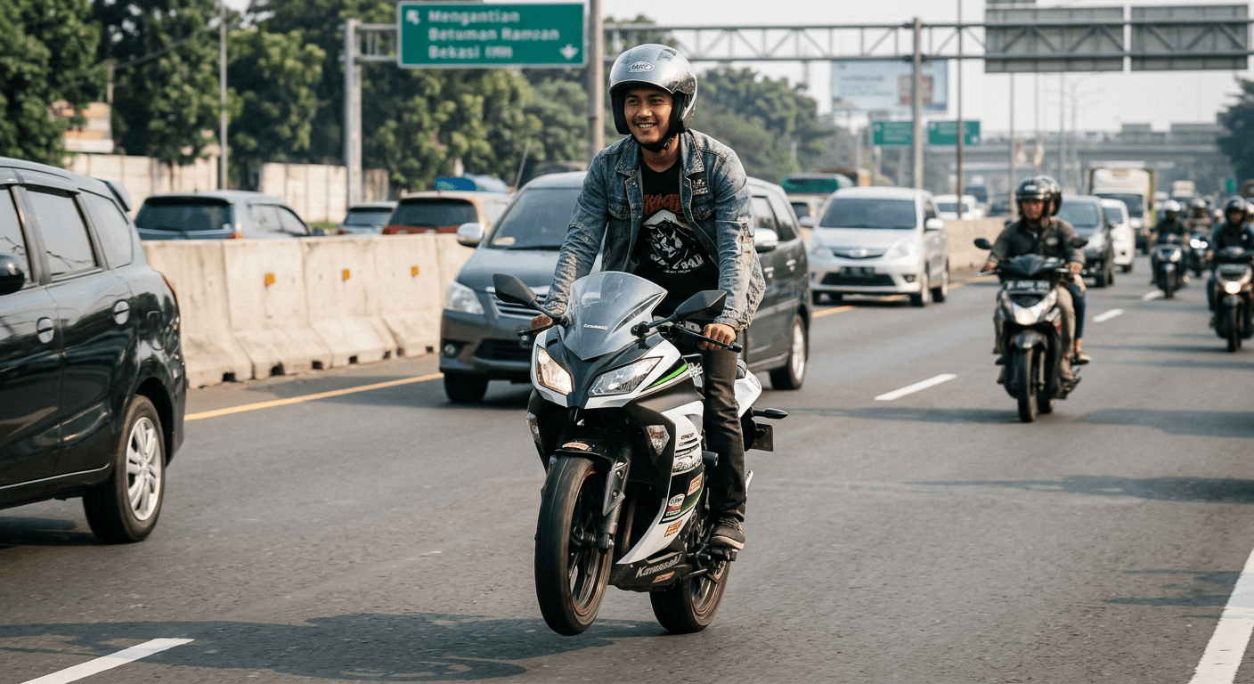 Aksi Viral Pemotor Miting di Jalan Raya, Netizen Heboh!