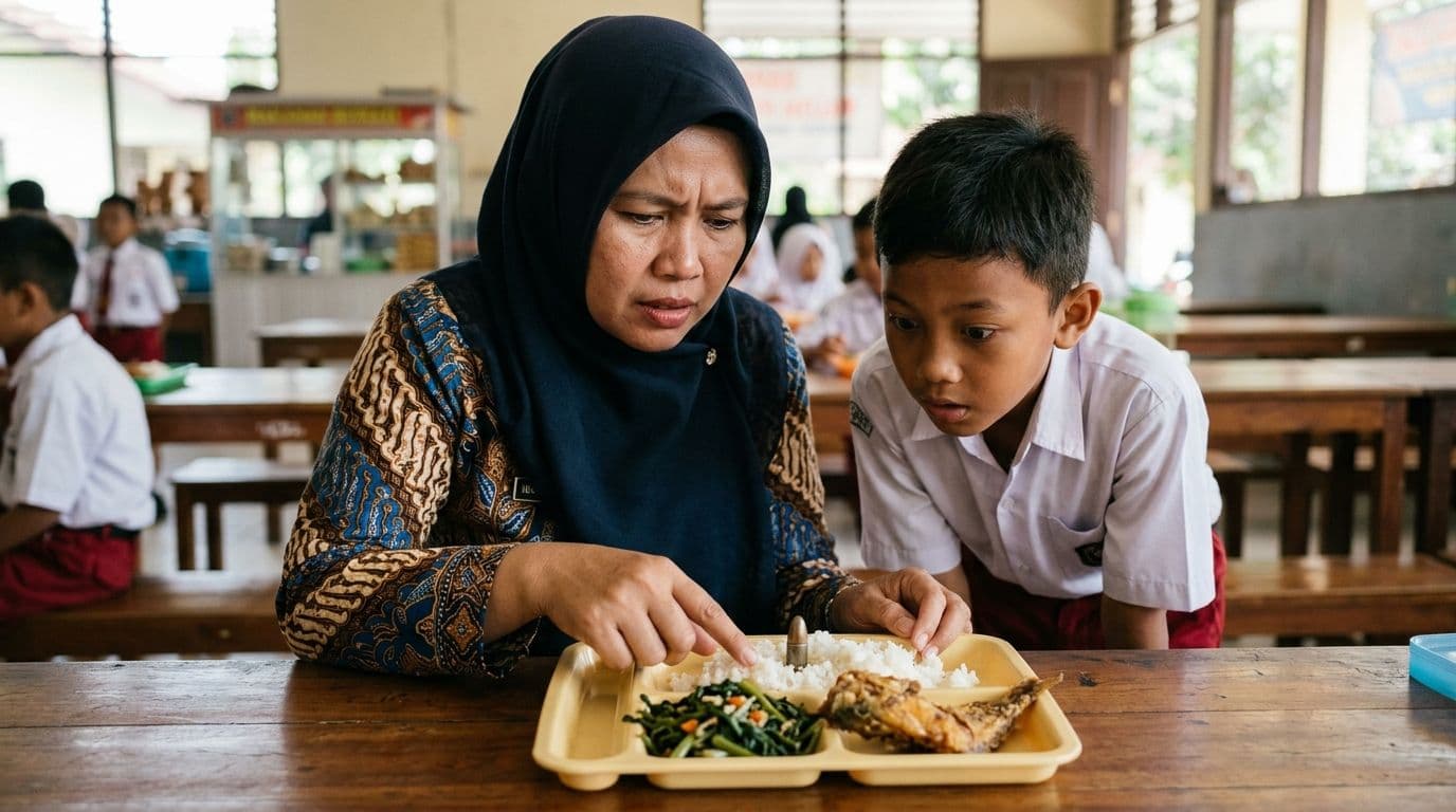 Viral Guru Lampung Temukan Peluru di Menu Makan Gratis