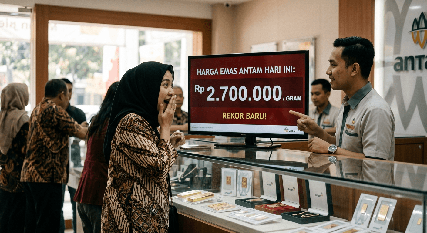 Harga Emas Antam Tembus Rp2,7 Juta, Rekor Baru Hari Ini