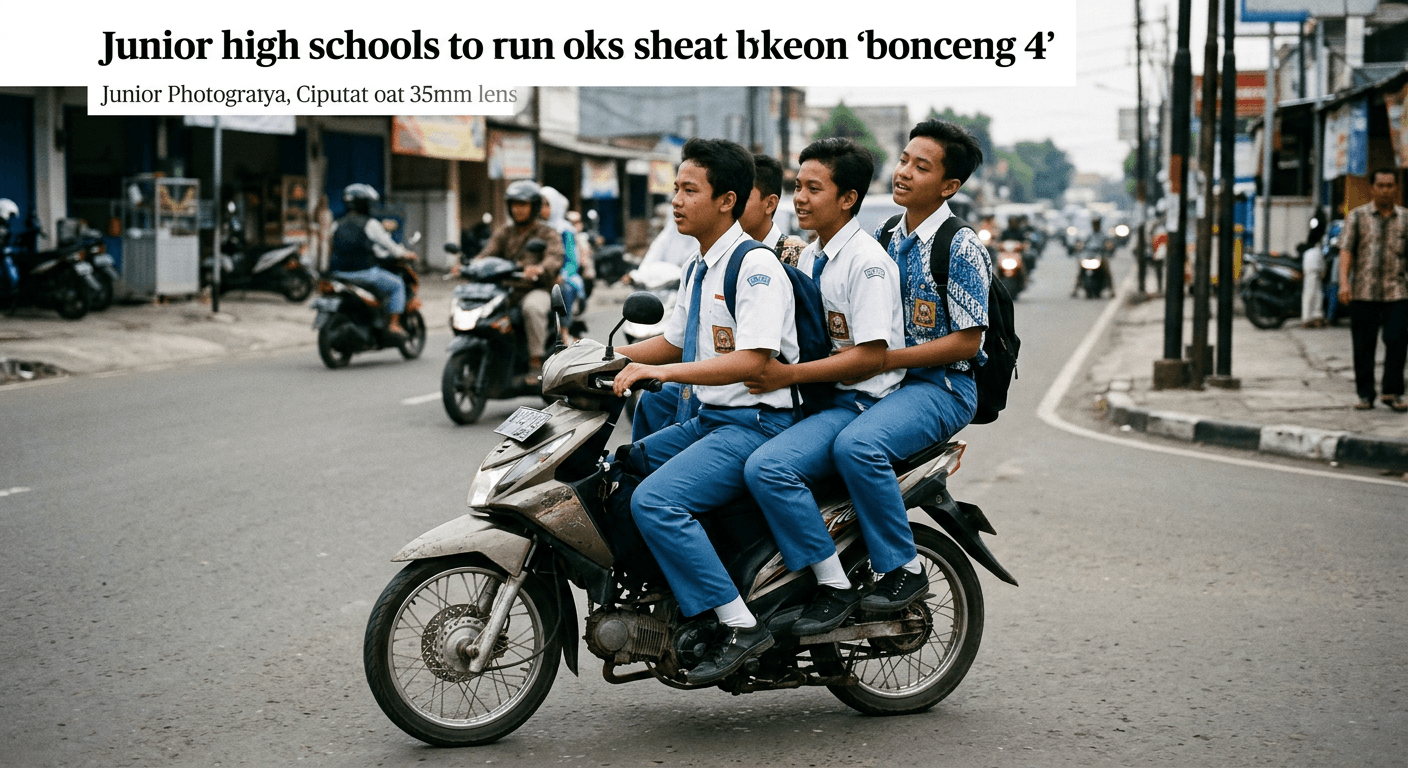 Viral Heboh Video Pelajar SMP Gendong Motor Berempat di Ciputat