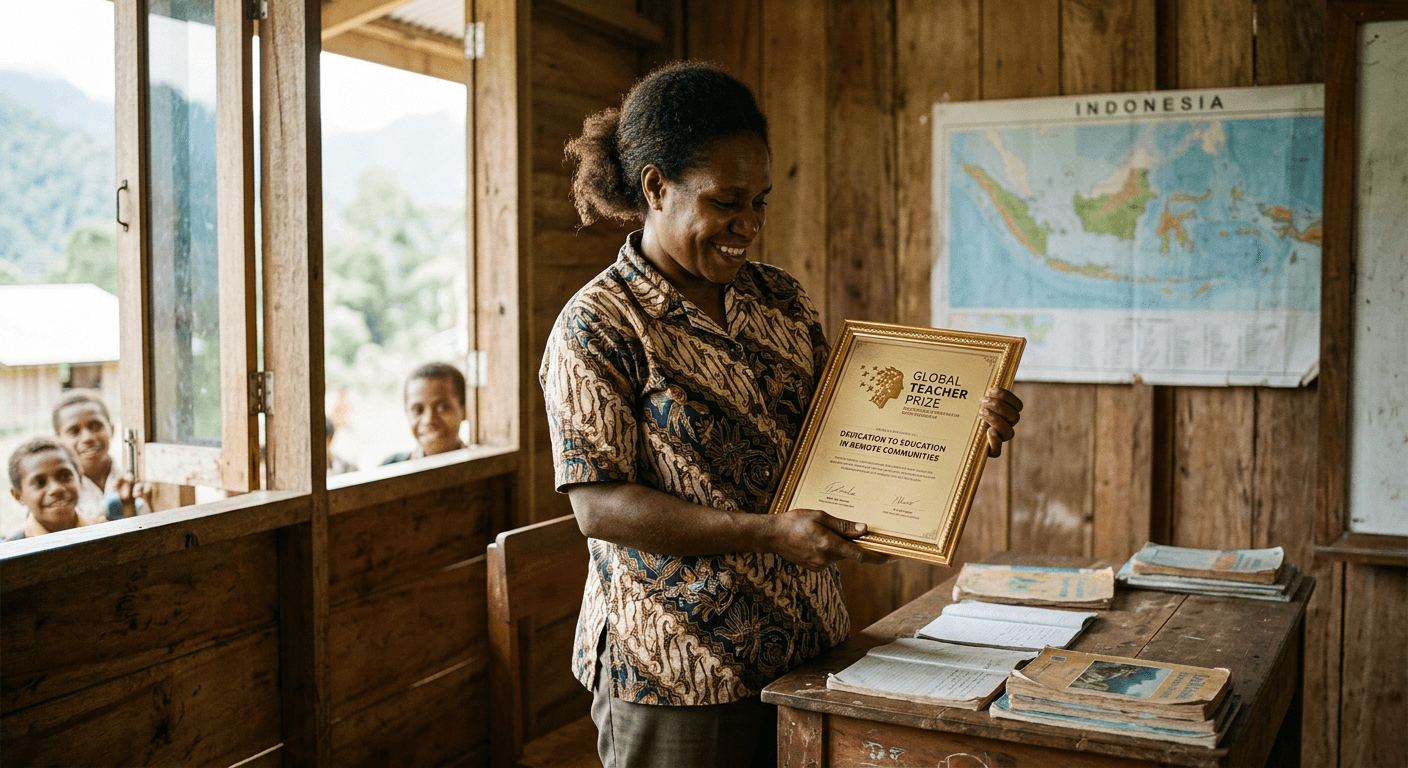 Viral Kisah Guru Honorer di Papua Raih Penghargaan Internasional Hari Ini