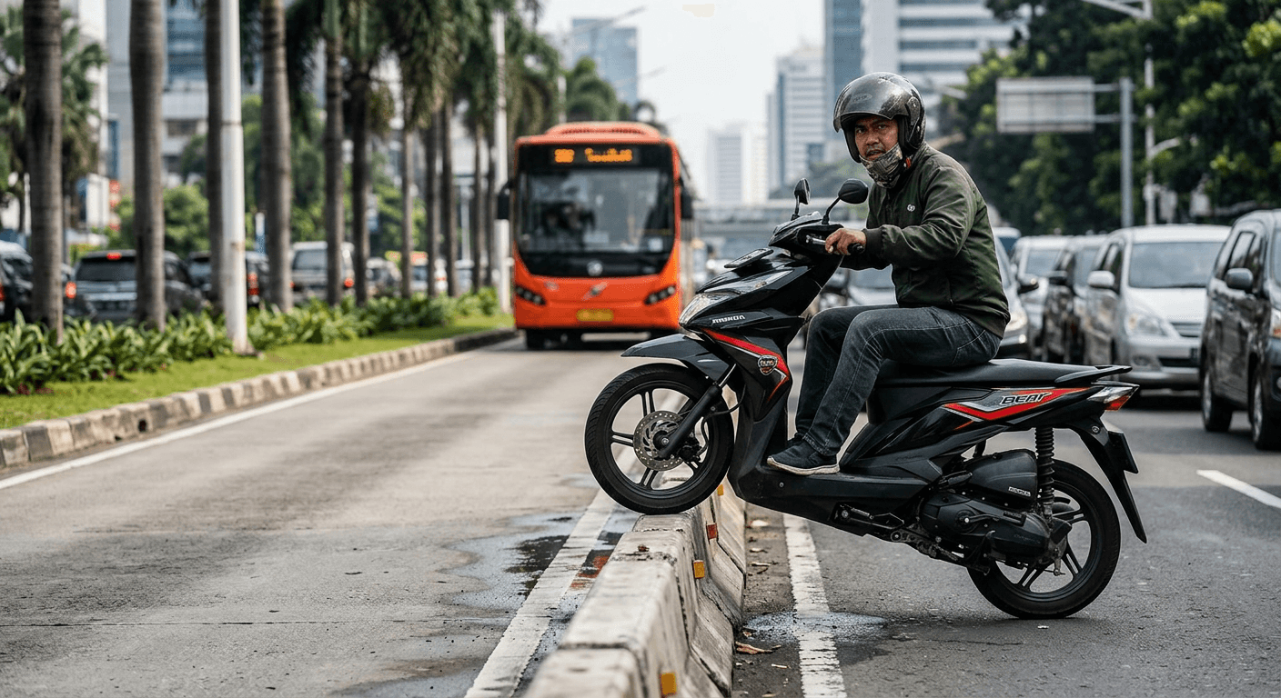 Viral Pemotor Nekat Busway: Aksi Tak Terduga yang Bikin Netizen Geram!
