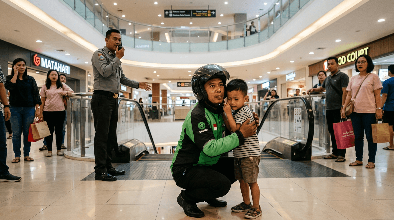 Viral Aksi Driver Ojol Selamatkan Anak dari Jatuh di Mall Tangerang Hari Ini