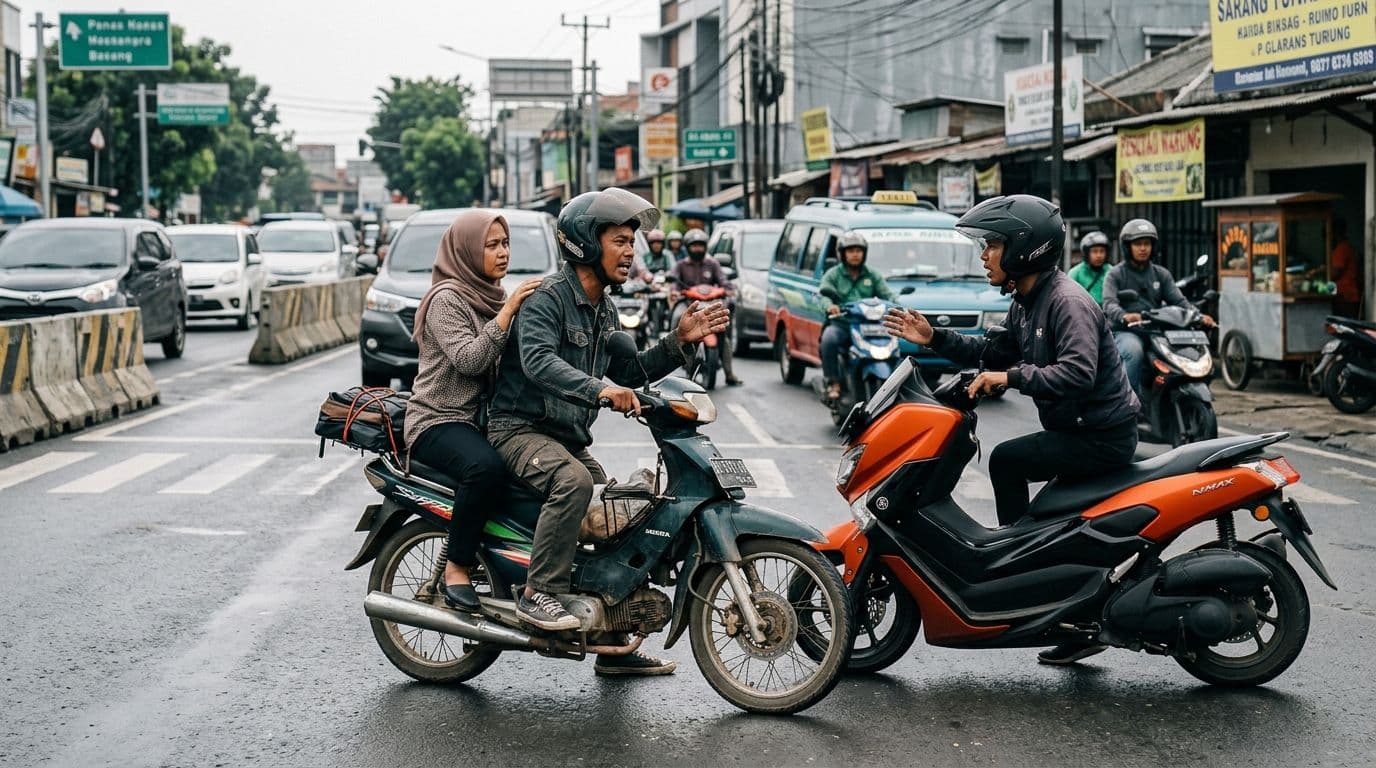 Fakta Video Viral Cekcok Pengendara Supra di Jalan