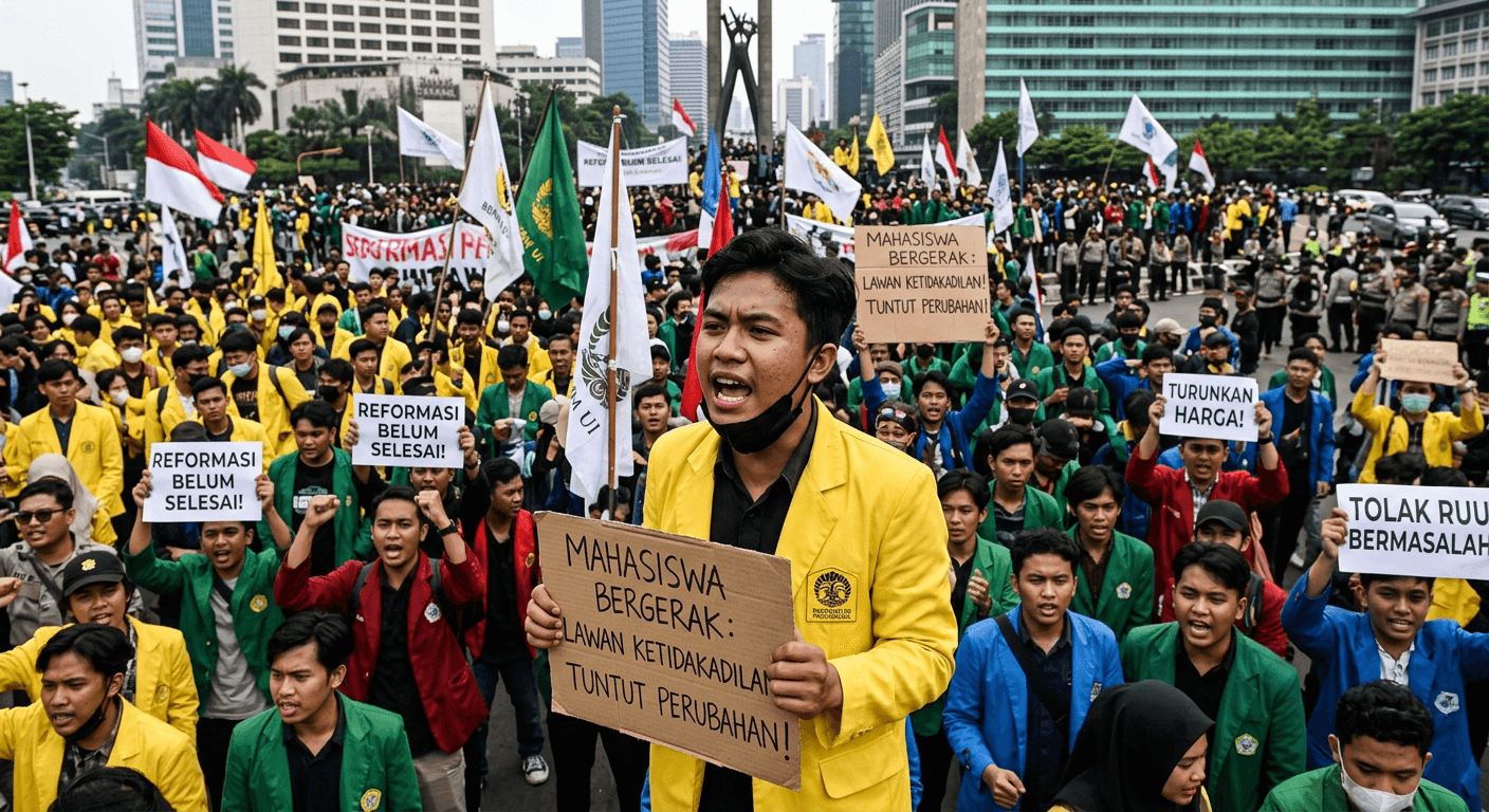 Geger Ribuan Mahasiswa Kepung Bundaran HI! Ini Faktanya