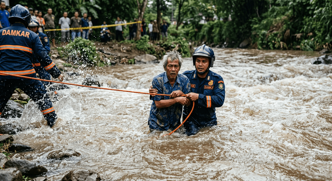 Viral Detik Detik Evakuasi ODGJ di Sungai Deras