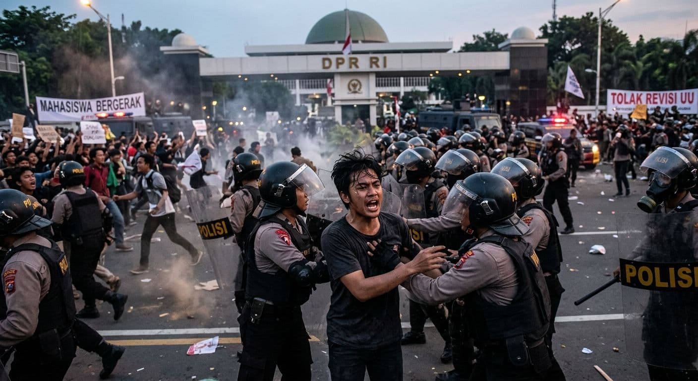 Kronologi Polisi Bubarkan Paksa Demo di DPR RI