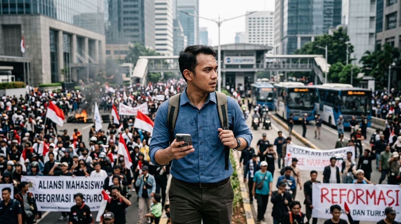 Viral Aksi Demo Besar Jakarta: Kantor Sudirman WFH