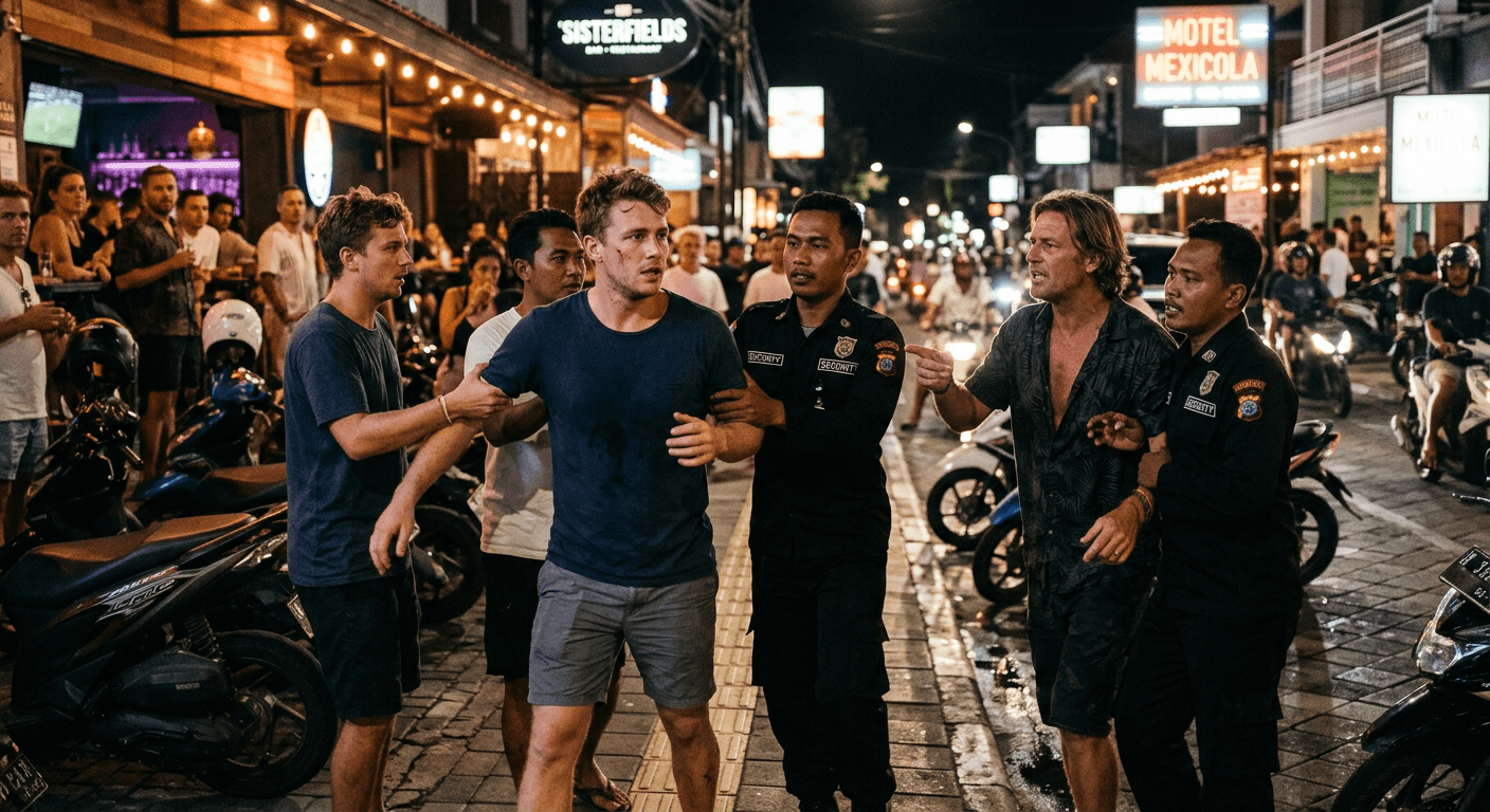 WN Australia Baku Hantam di Seminyak, Satpam Dipukul! Kronologi Lengkapnya Viral!