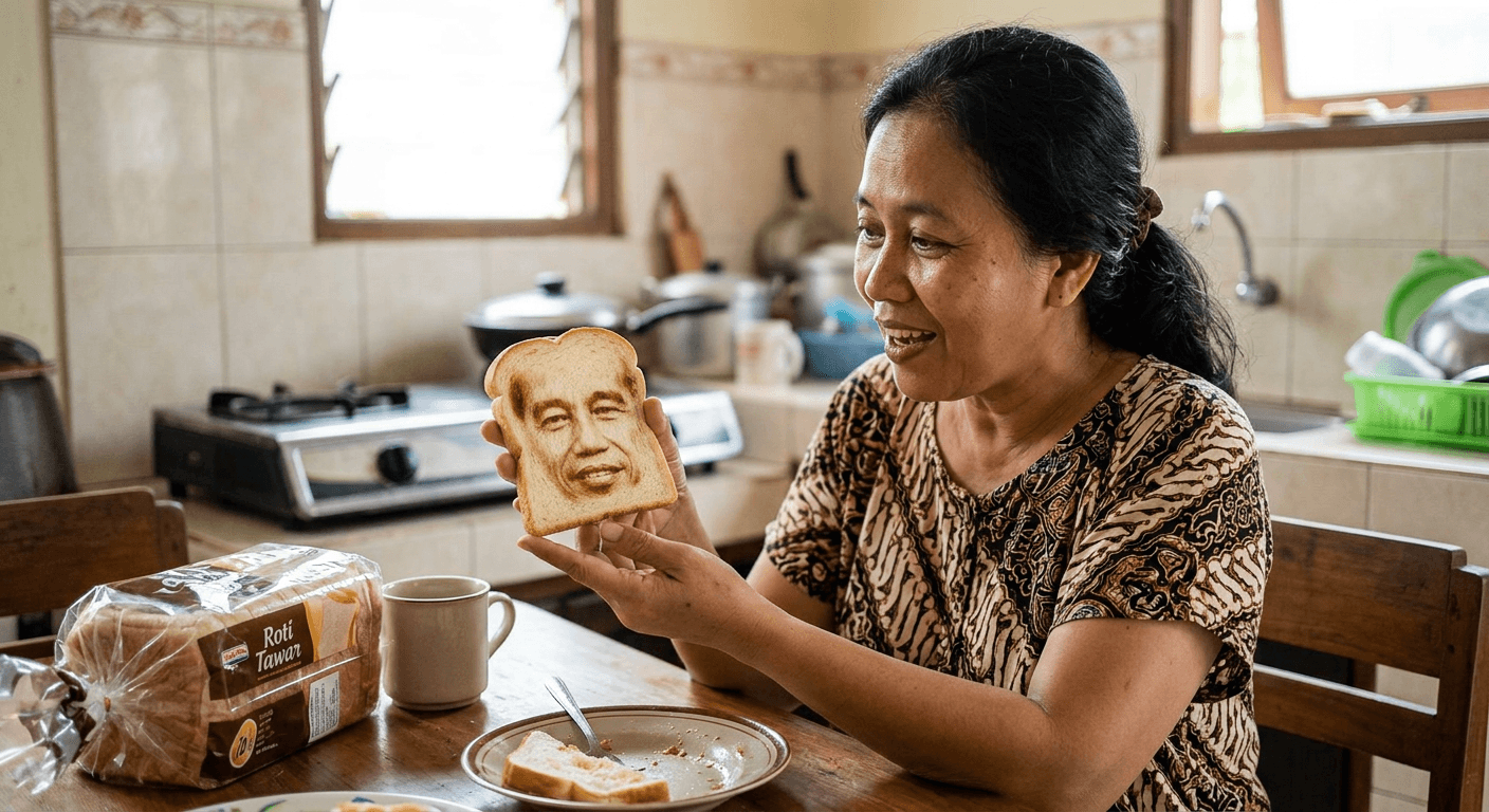 Viral Momen Warganet Temukan Wajah Mirip Jokowi di Roti Tawar, Auto Disembah!