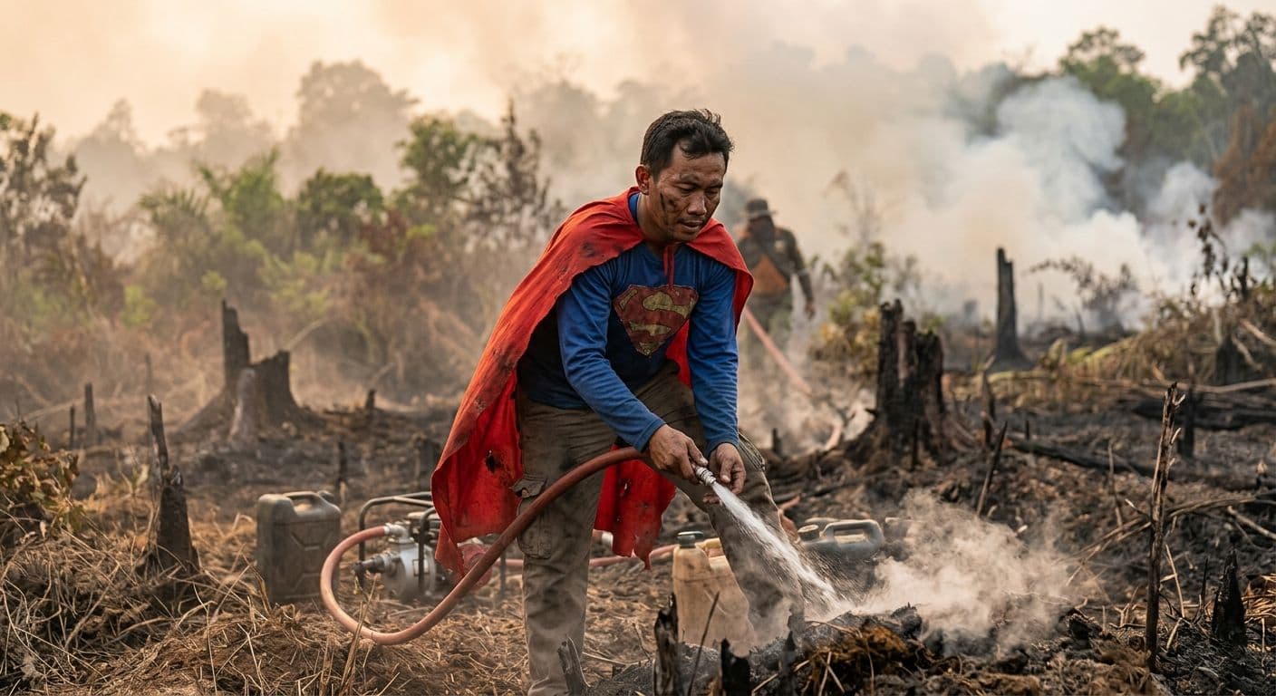 Viral Aksi Heroik Rudiansyah Padamkan Karhutla Kalteng