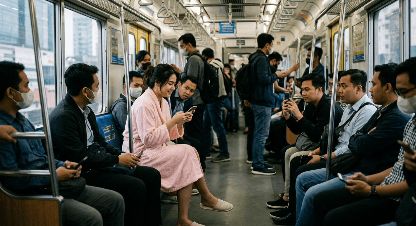 Wanita Pakai Jubah Mandi di KRL Jadi Sorotan Netizen Hari Ini
