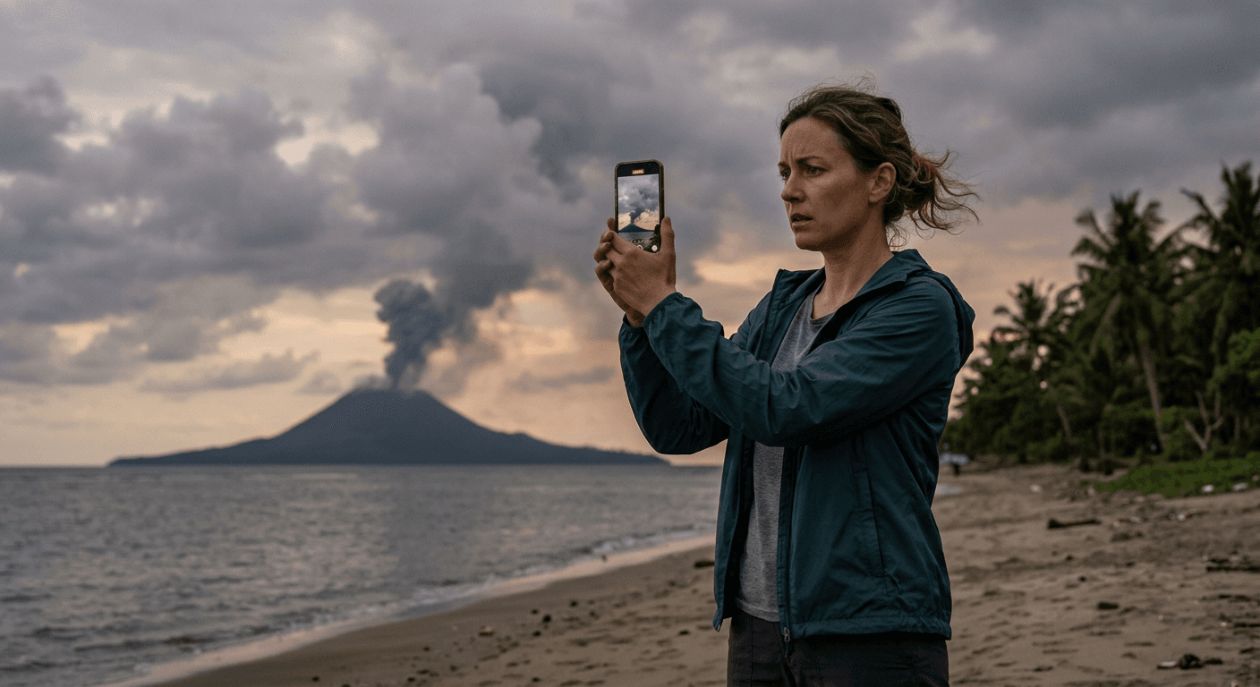 Viral! Video Momen Menegangkan Saat Erupsi Anak Krakatau Terekam Langsung!