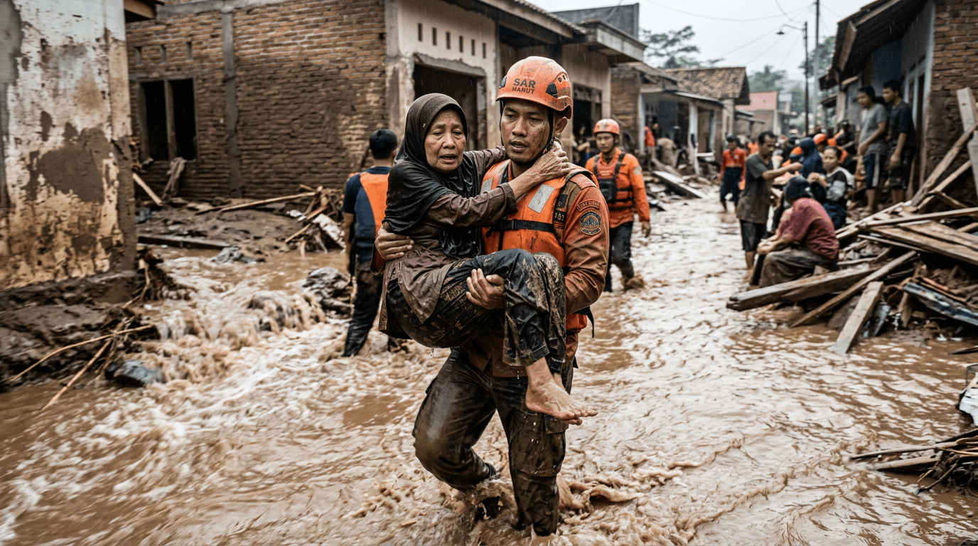 Aksi Heroik Relawan Selamatkan Warga dari Banjir Bandang di Garut