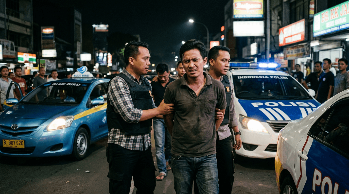 Viral Tiga Pria Ditangkap Usai Keroyok Sopir Taksi