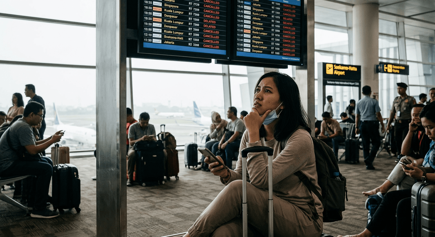 Abu Anak Krakatau Capai Jakarta, Penerbangan Kacau!
