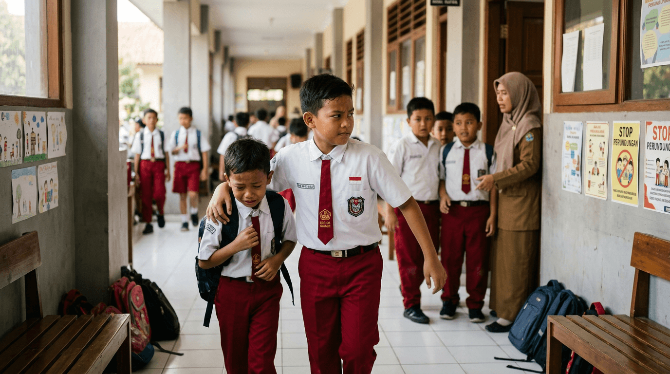 Viral Aksi Bocah SD Selamatkan Teman dari Aksi Perundungan SD