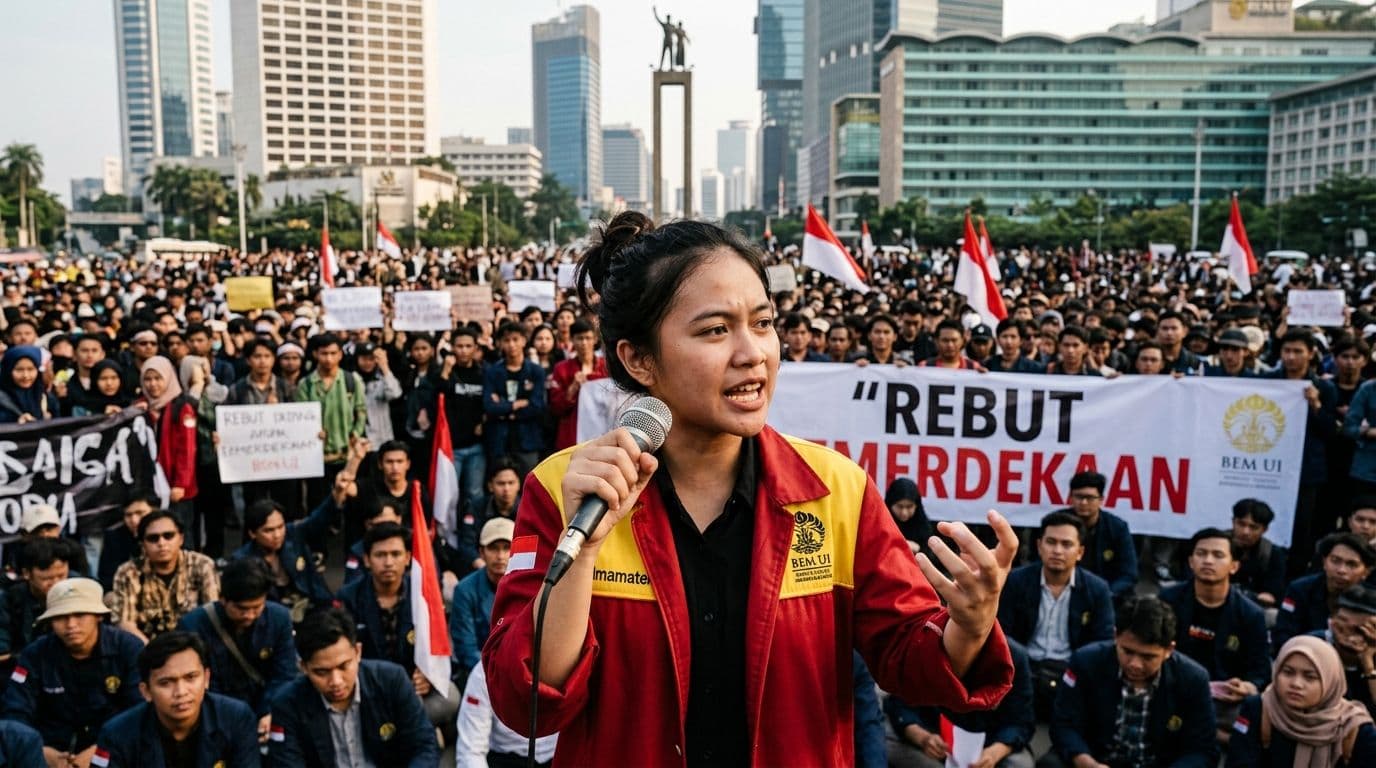 Viral Demo Mahasiswa Bundaran Ini: BEM UI Bawa 8 Tuntutan
