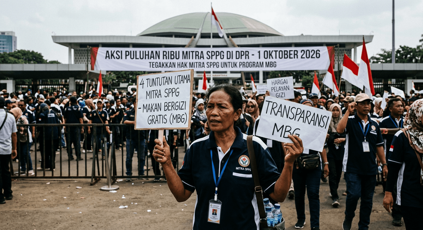 Aksi Puluhan Ribu Mitra SPPG di DPR: 4 Tuntutan Utama 1 Oktober 2026